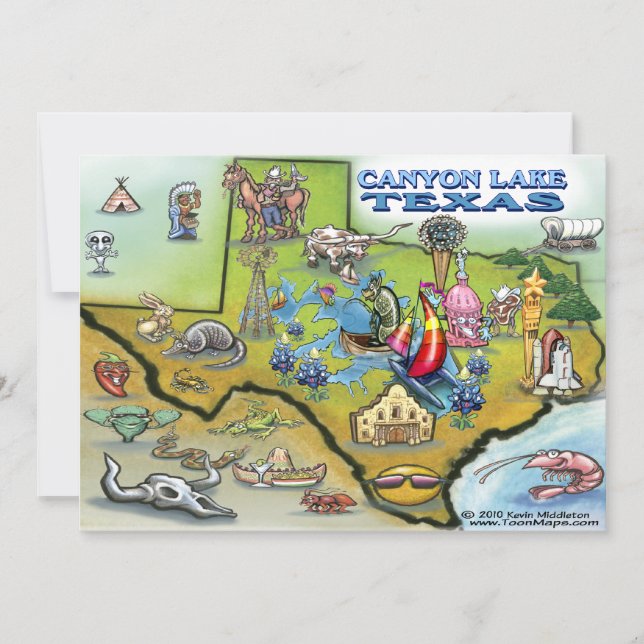 Canyon Lake TEXAS Karte (Vorderseite)
