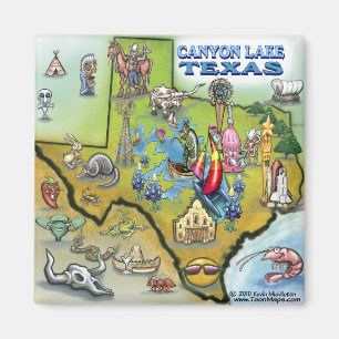 Canyon Lake TEXAS Karte Magnet
