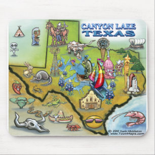Canyon Lake TEXAS Karte Mousepad