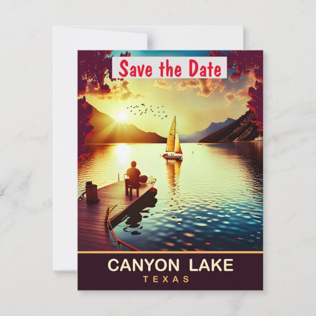Canyon Lake, Texas, Travel Postcard, Save The Date (Vorderseite)