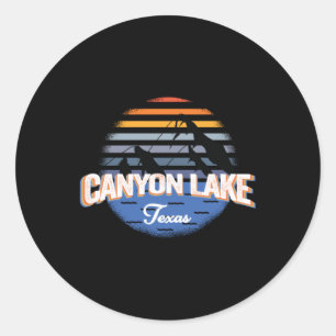 Canyon Lake - Texas - Vintage-Sonnenuntergang Runder Aufkleber