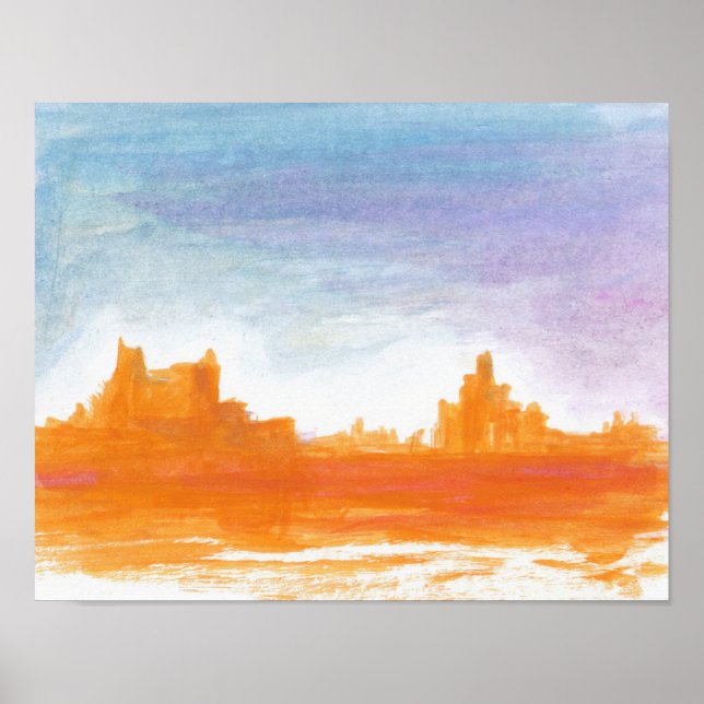 Canyon Landscape Orange Abstrakte Malkunst Poster (Vorne)