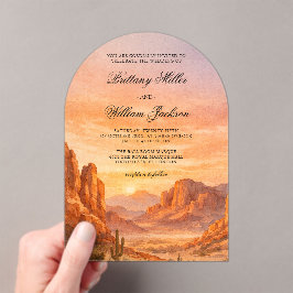 Canyon Mountain Wüstenlandschaft Hochzeit  Acryleinladungen