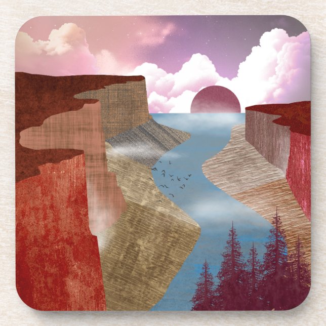 Canyon Ocean Landscape Getränkeuntersetzer (Vorderseite)