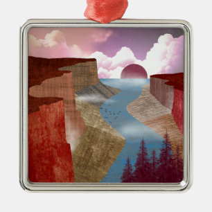 Canyon Ocean Landscape Ornament Aus Metall