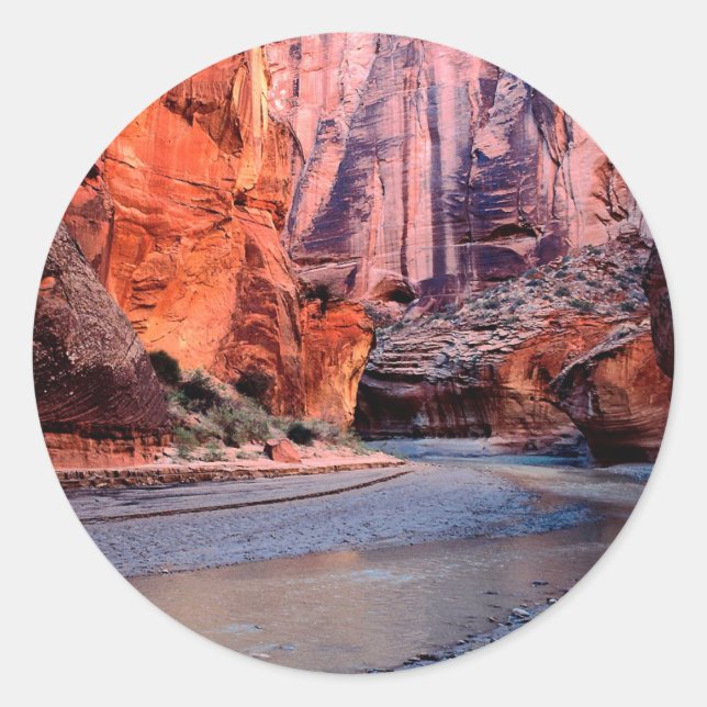 Canyon River Bend Paria Runder Aufkleber (Vorderseite)