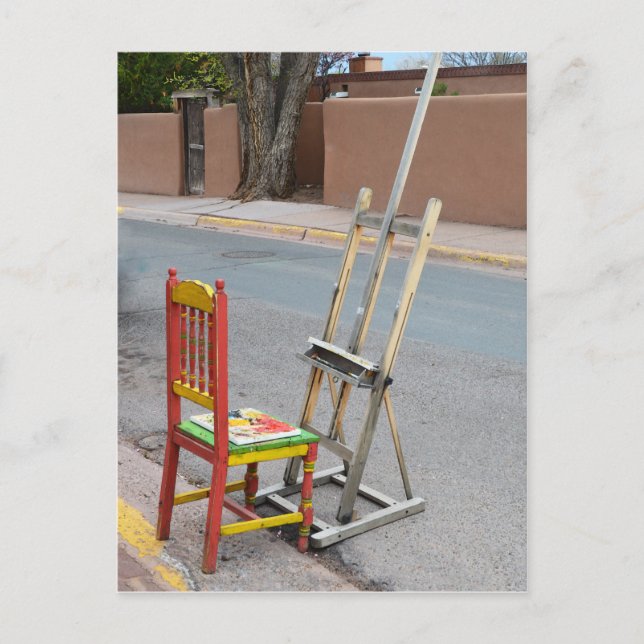 Canyon Road Artist Chair, Santa Fe Postkarte (Vorderseite)