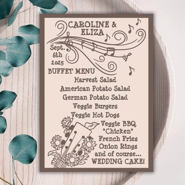 Canyon Rock Boho Wedding 1970 Menükarte (Von Creator hochgeladen)