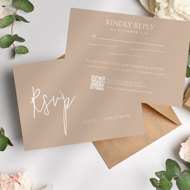 Canyon Rose Minimalistisch Wedding RSVP Karte (Von Creator hochgeladen)