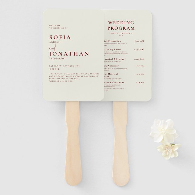 Canyon Rose Minimalistische Hochzeitsprogramme Fächer (Vorne und Hinten)