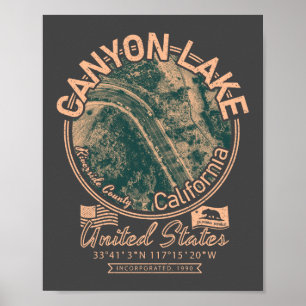 CANYON SEE KALIFORNIEN - STADT CANYON LAKE CA POSTER