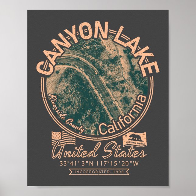 CANYON SEE KALIFORNIEN - STADT CANYON LAKE CA POSTER (Vorne)