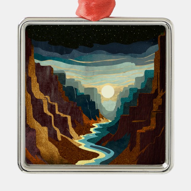 Canyon Sunset Landschaft Ornament Aus Metall (Vorne)