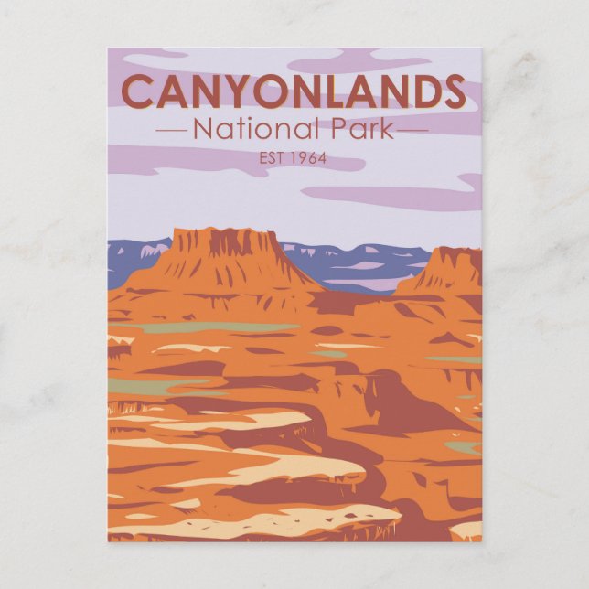 Canyonlands National Park Island Im Sky Retro Postkarte (Vorderseite)