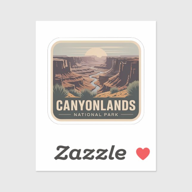 Canyonlands National Park Retro-Abzeichen Aufkleber (Blatt)