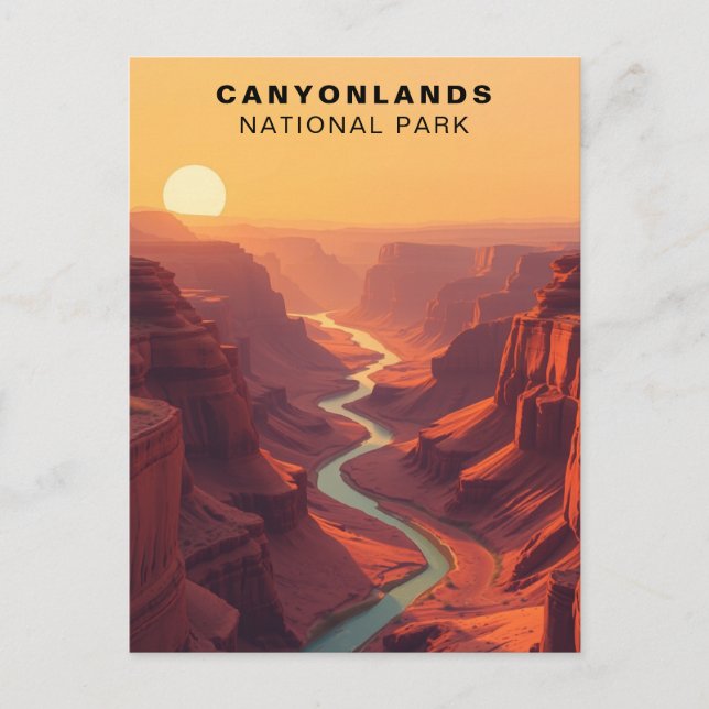 Canyonlands National Park Retro USA Postkarte (Vorderseite)