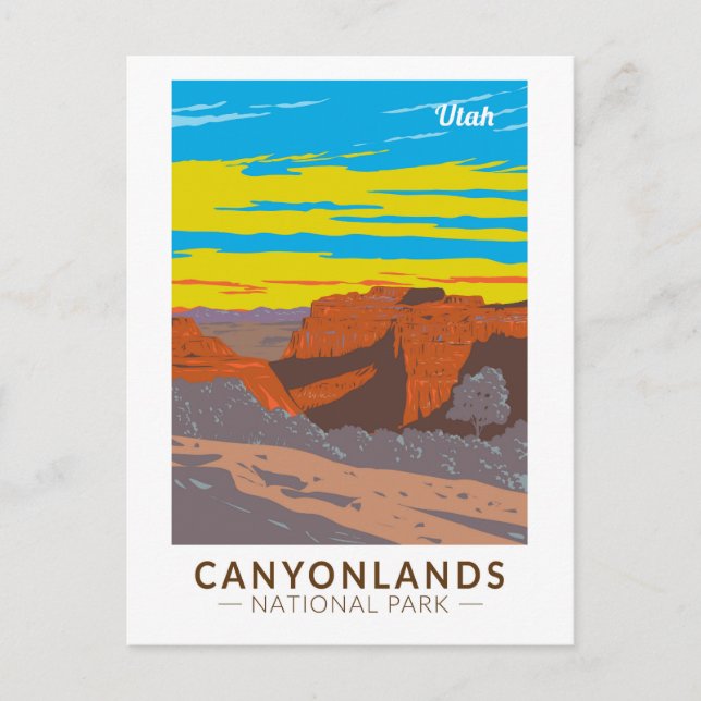Canyonlands Nationalpark Moab Vintage Postkarte (Vorderseite)