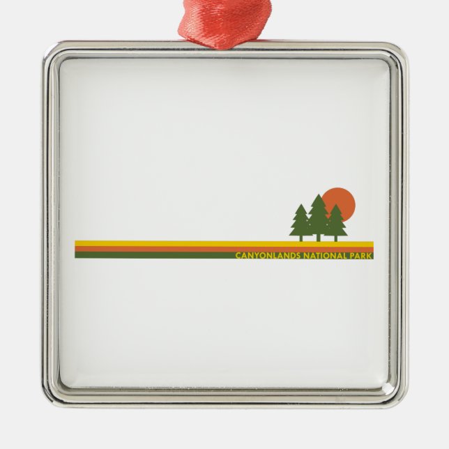 Canyonlands Nationalpark Pine Trees Sun Ornament Aus Metall (Vorne)