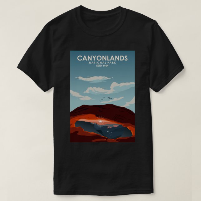 Canyonlands Nationalpark Reiseplakatdekor T-Shirt (Design vorne)