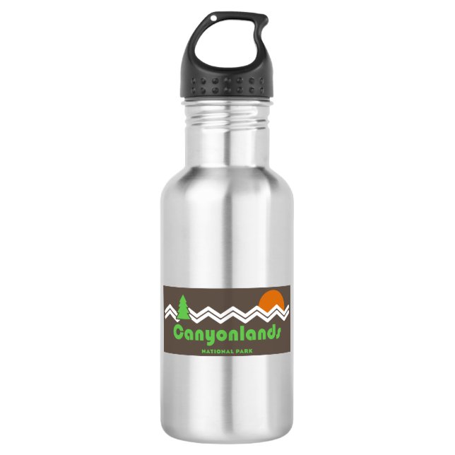Canyonlands Nationalpark Retro Edelstahlflasche (Vorderseite)