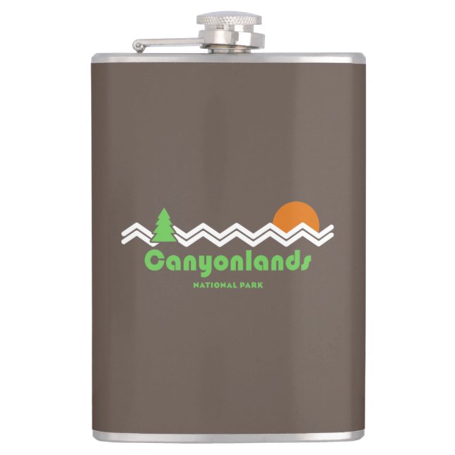 Canyonlands Nationalpark Retro Flachmann (Vorderseite)