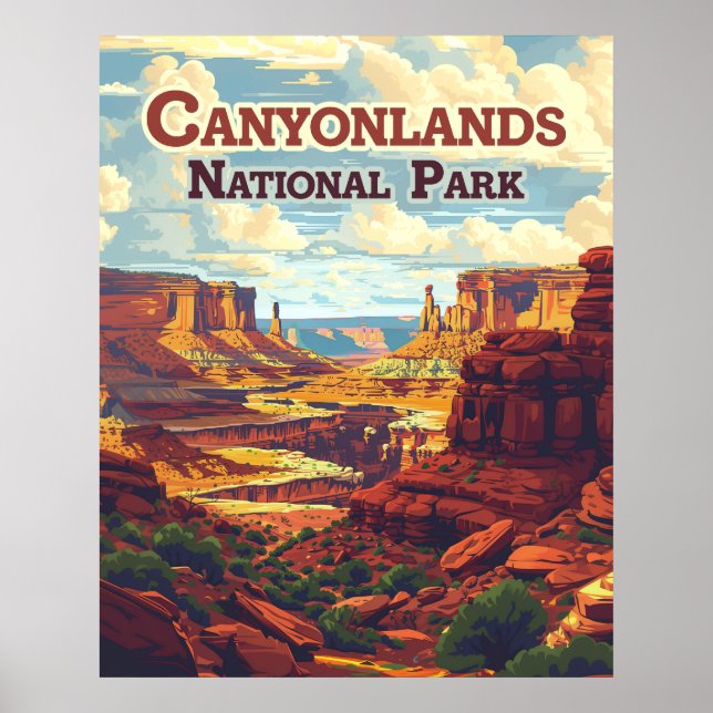 Canyonlands Nationalpark Utah Moab Retro Poster (Vorne)