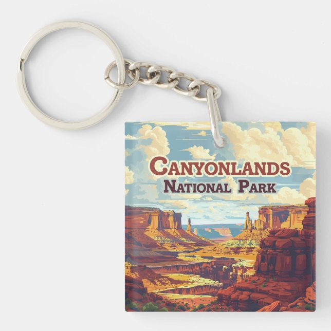 Canyonlands Nationalpark Utah Moab Retro Schlüsselanhänger (Vorderseite)