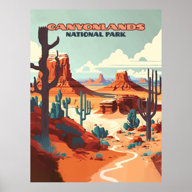 Canyonlands Nationalpark Utah Wüstengebirge Poster (Vorne)