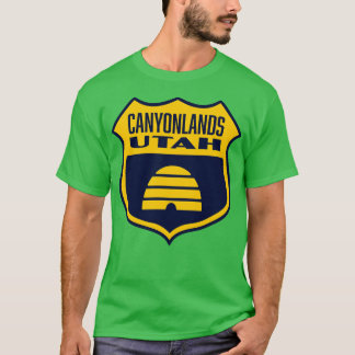 Canyonlands Utah Retro Flag Schildgelb T-Shirt