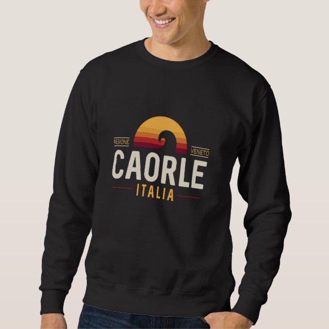 Caorle Italia Caorle Veneto Italien Retro Wave Sweatshirt (Vorderseite)