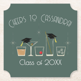 Cap and Cocktail Graduation Party Untersetzer