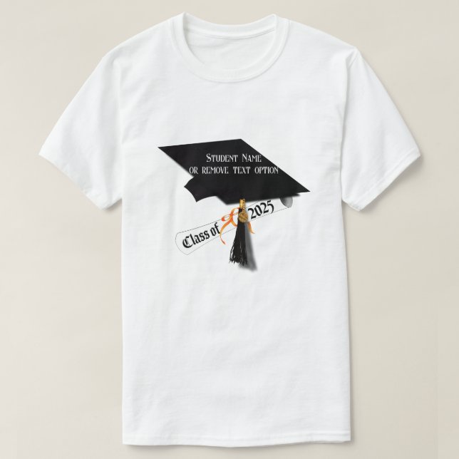 Cap and Diploma Class of 2025 Abschluss T-Shirt (Design vorne)