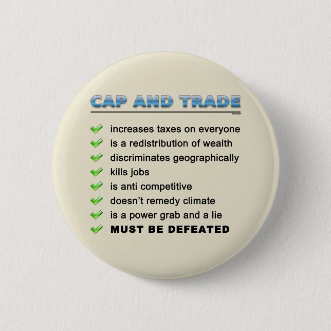 Cap-and-Trade-Betrug Button (Vorderseite)