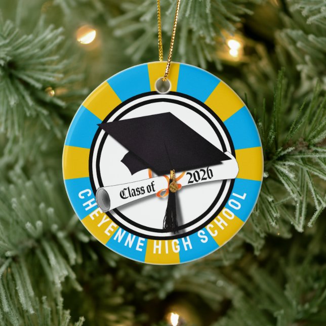Cap Diploma Class 2026 Foto Abschluss Keramik Ornament (Baum)