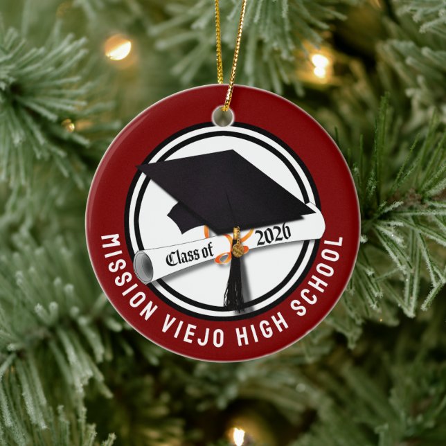Cap Diploma Class 2026 Foto Abschluss Keramik Ornament (Baum)