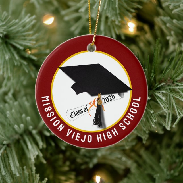 Cap Diploma Class 2026 Foto Abschluss Keramik Ornament (Baum)