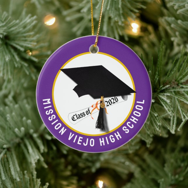 Cap Diploma Class 2026 Foto Abschluss Keramik Ornament (Baum)