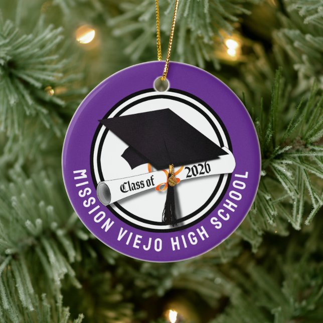 Cap Diploma Class 2026 Foto Abschluss Keramik Ornament (Baum)
