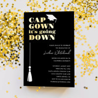 Cap Gown es geht nach unten Graduation Party White