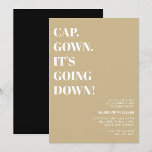 Cap Gown Es geht zur Absolventen-Party Einladung