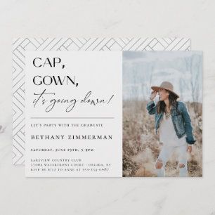 Cap Gown Es geht zur Absolventen-Party Einladung