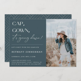 Cap Gown Es geht zur Absolventen-Party Einladung