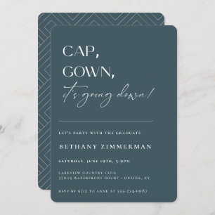 Cap Gown Es geht zur Absolventen-Party Einladung