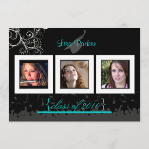 Cap + Gown + Wirbel Abschluss Einladung /Foto