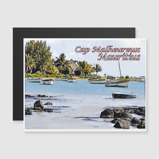 Cap Malheureux - Mauritius - Magnetkarte (Vorne/Hinten)