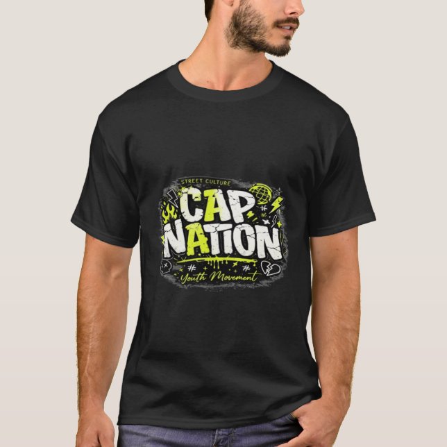 Cap Nation Streetwear T-Shirt Graffiti  (Vorderseite)