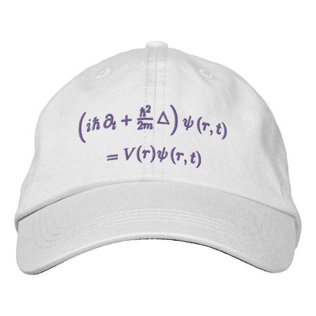 Cap, Schrodinger Gleichung, Dunkelgrau Bestickte Baseballkappe (Vorderseite)
