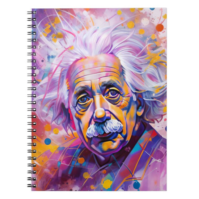 capa de caderno Einstein neon Notizblock (Vorderseite)