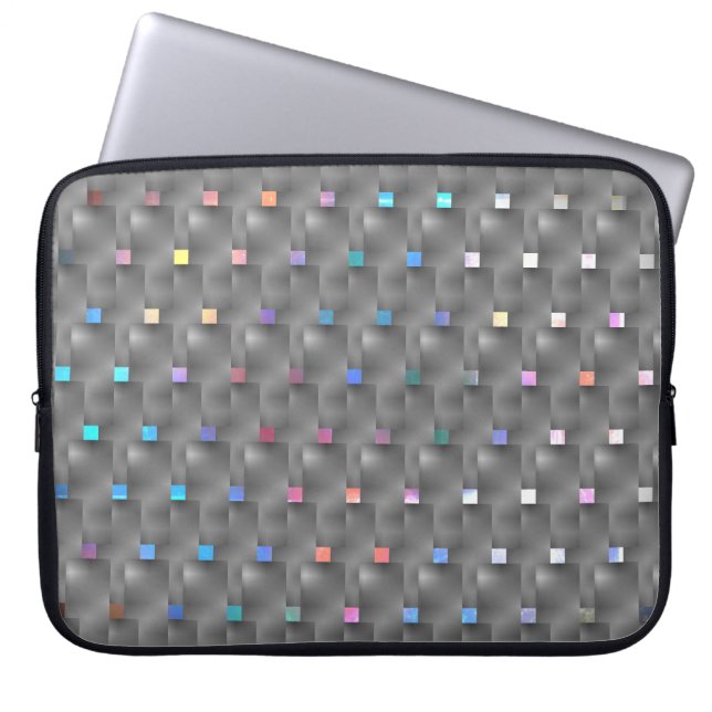 Capa de Laptop, quadrados coloridos e Plaza Cinza Laptopschutzhülle (Vorderseite)