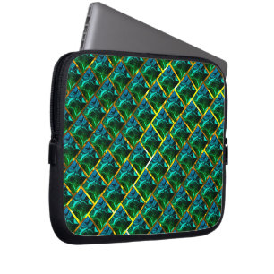 Capa de Laptop, verde sob grade dourada? Laptopschutzhülle